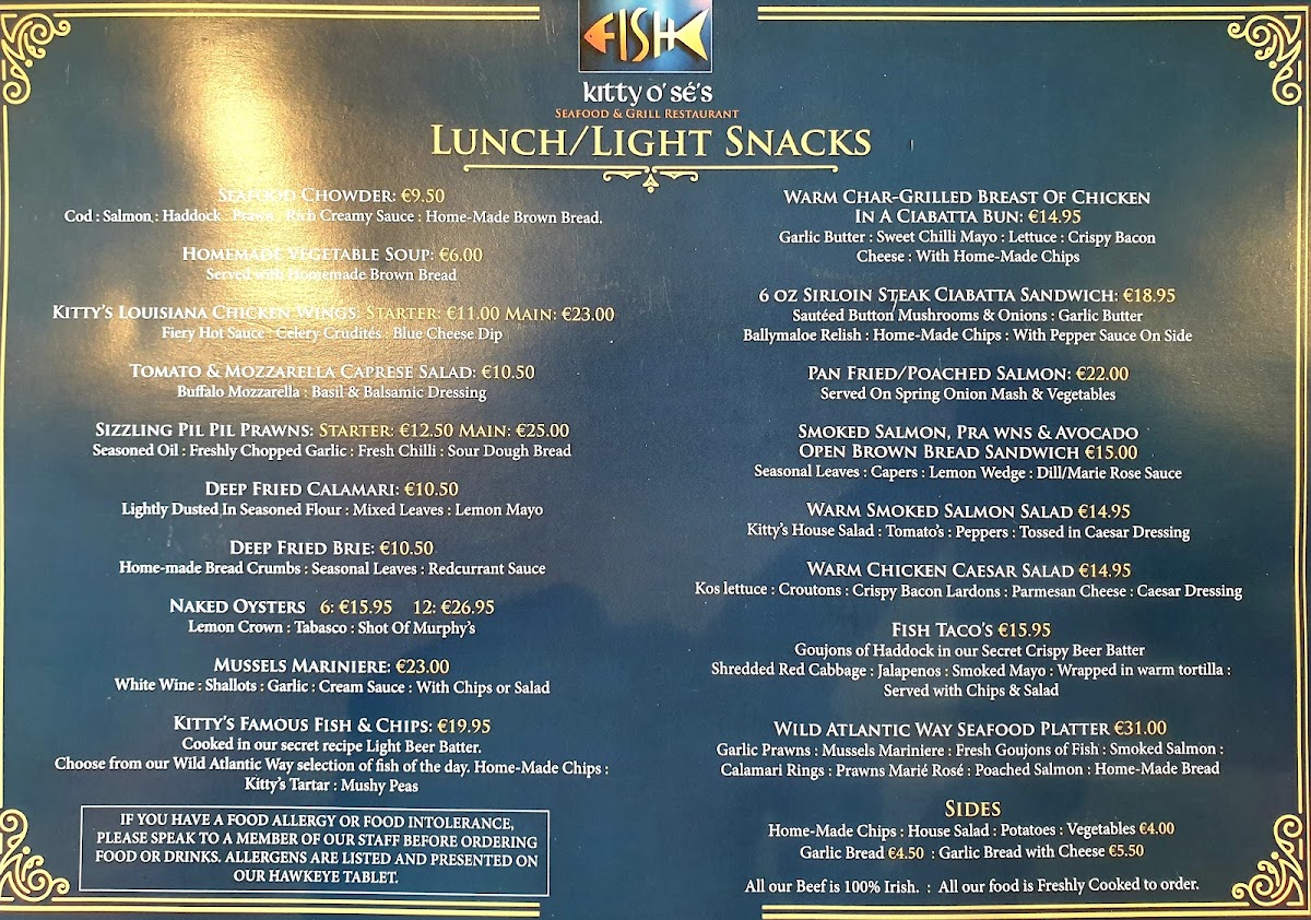 Menu Kitty O’Se’S Seafood And Grill Restaurant-3