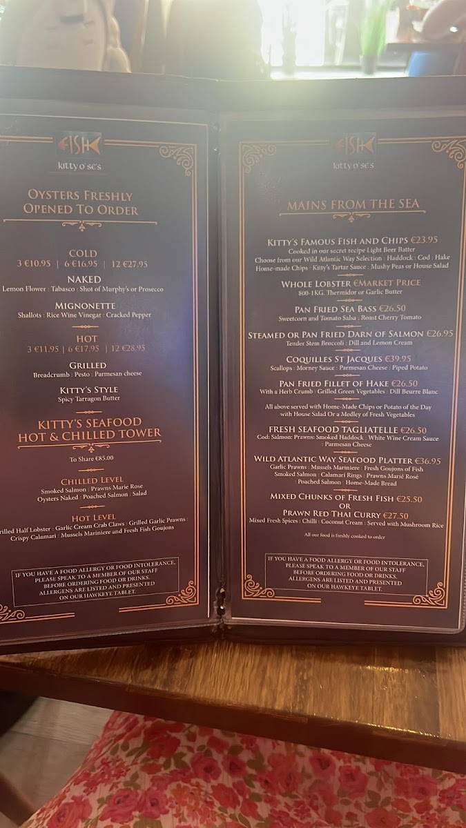 Menu Kitty O’Se’S Seafood And Grill Restaurant-7