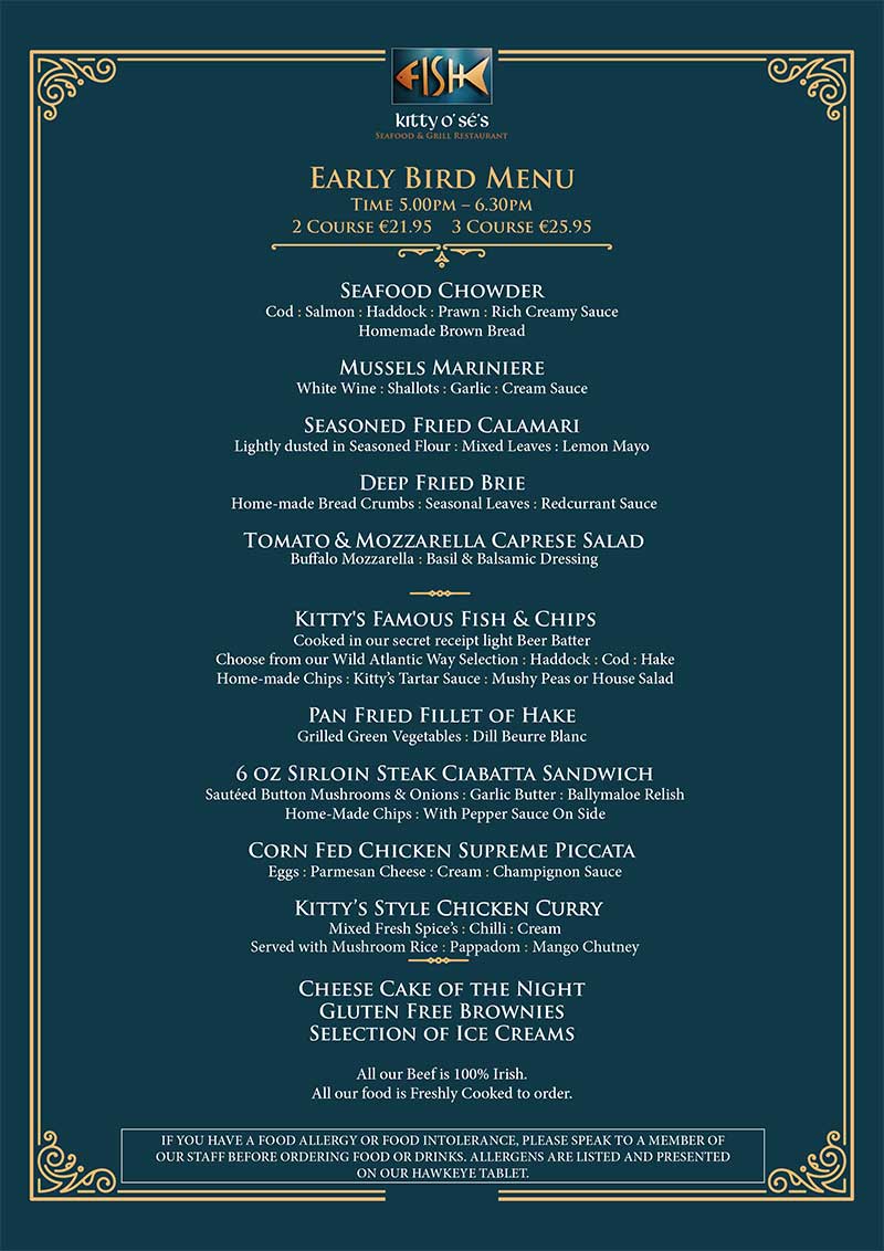 Menu Kitty O’Se’S Seafood And Grill Restaurant-8