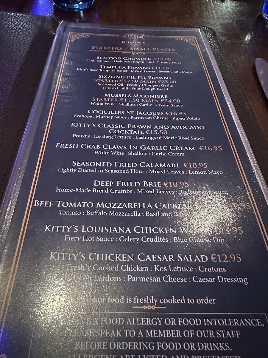 Menu Kitty O’Se’S Seafood And Grill Restaurant-9